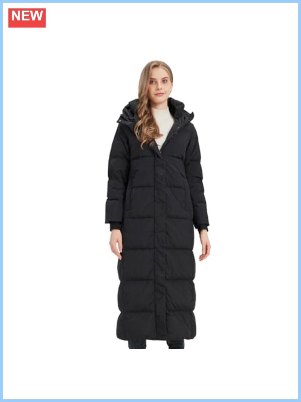 Women's Full Length Hooded Winter Puffer Down Coat